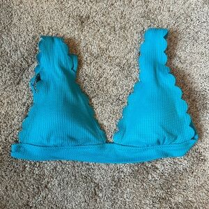 Aerie Blue Scalloped Bikini Top